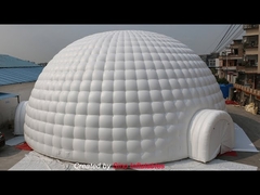 18m white giant inflatable igloo dome tent with 3 tunnel entrances for big parties