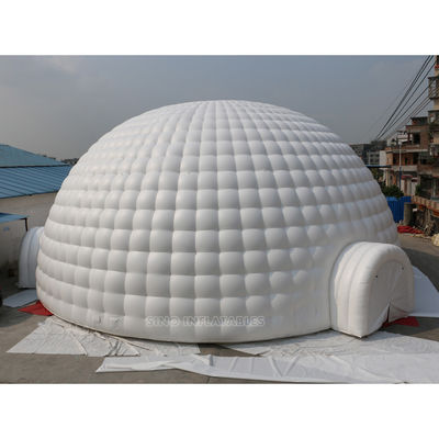 18m putih raksasa tiup igloo dome tenda dengan 3 terowongan pintu masuk dari tiup igloo playhouse pabrik 2 pembeli